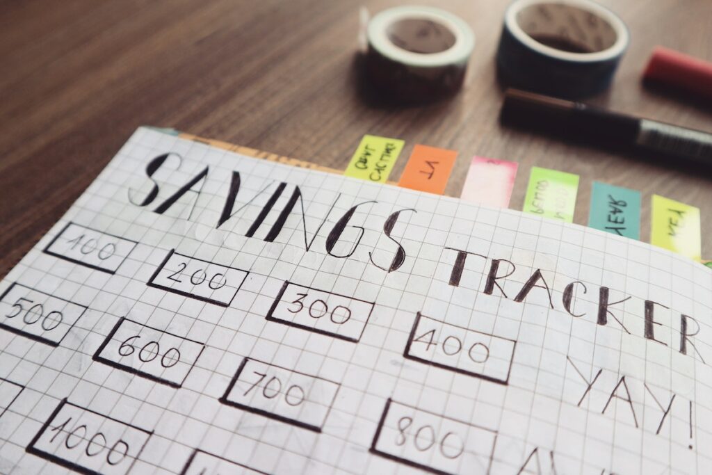 A manual savings tracker.